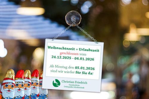 Geschlossen vom Mittwoch 24.12.2025 - Sonntag 04.01.2026 - Ab Montag den 05.01.2026 sind wir wieder für Sie da!